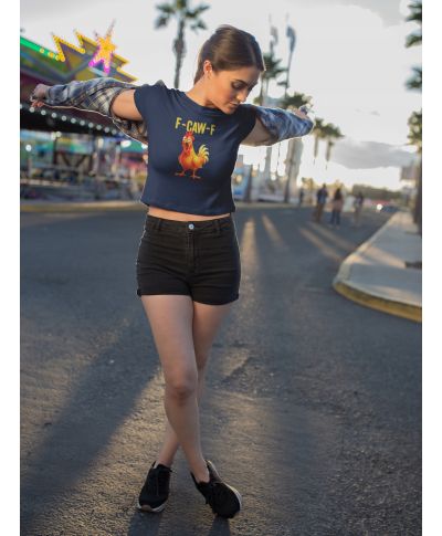 Koszulka damska z kurczakiem śmieszna F-CAW-F Humorystyczny prezent