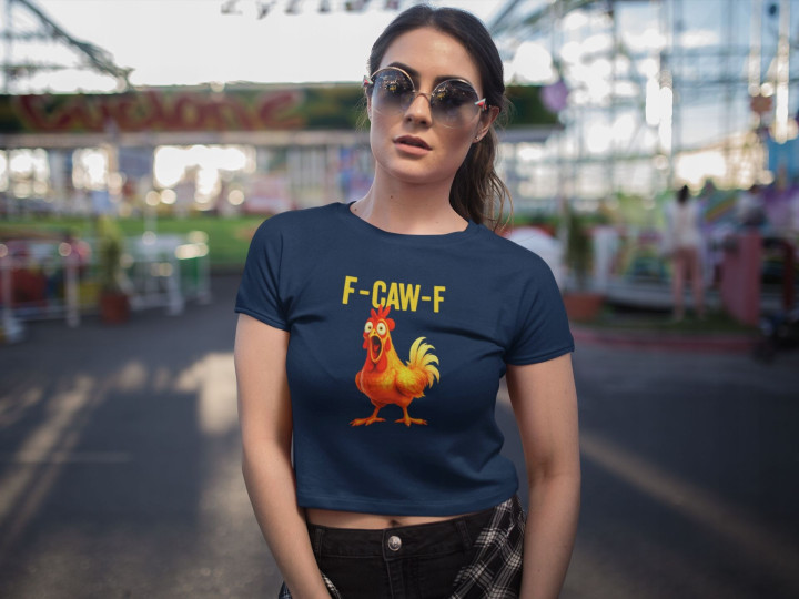 Koszulka damska z kurczakiem śmieszna F-CAW-F Humorystyczny prezent — zdjęcie 3