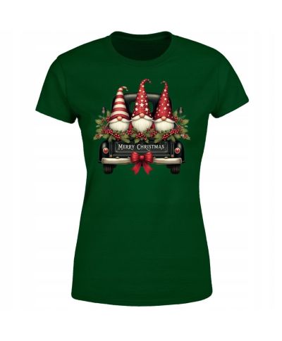 Koszulka damska Świąteczna z krasnalami na Święta Merry Christmas