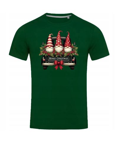 Koszulka męska Świąteczna z krasnalami na Święta Merry Christmas