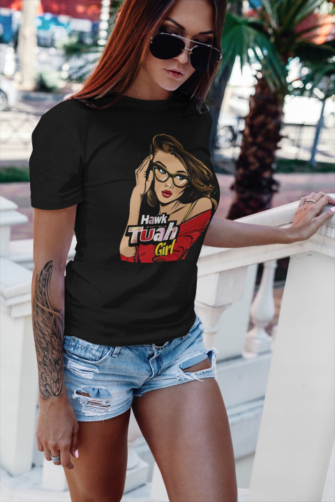 Koszulka damska Hawk Tuah Girl Spit on That Thang trendy modny T-shirt — zdjęcie 4