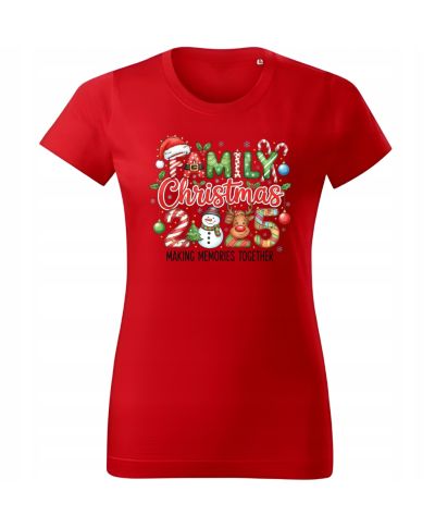 Koszulka damska Świąteczna Family Christmas 2025 dla całej rodziny