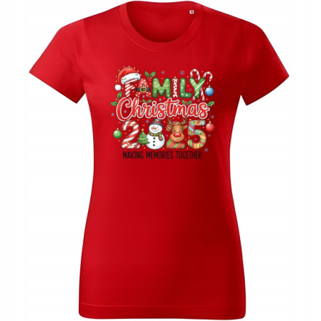 Koszulka damska Świąteczna Family Christmas 2025 dla całej rodziny