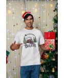 Koszulka męska Świąteczna „Believe” magiczny pociąg Mikołaja