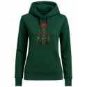 Bluza z kapturem damska Świąteczna „Merry & Bright” Kwiatowa choinka