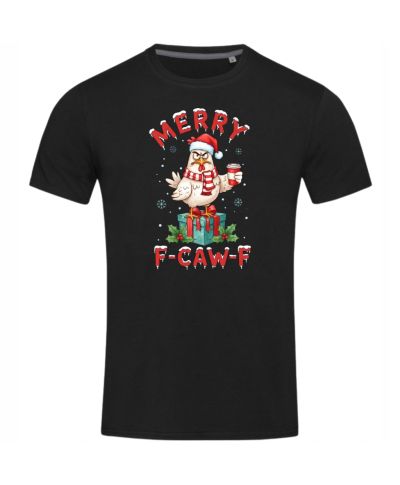 Koszulka męska Świąteczna Merry F-Caw-F parodia kurczaka śmieszna