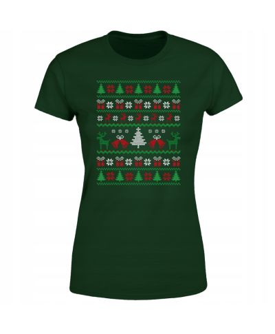 Koszulka damska Świąteczna Classic Knit Pattern w stylu ugly sweater