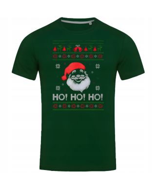 Koszulka męska Świąteczna na Święta HO! HO! HO! ugly sweater Mikołaj