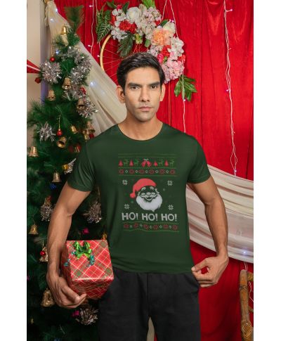 Koszulka męska Świąteczna na Święta HO! HO! HO! ugly sweater Mikołaj