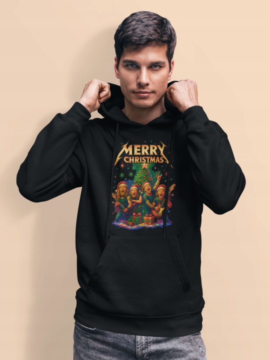 Bluza męska Świąteczna Rockowe Święta w stylu Metallica rock na święta — zdjęcie 3