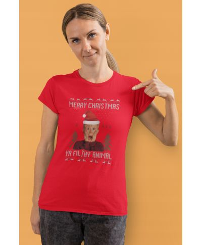 Koszulka damska Świąteczna filmowa Kevin sam w domu T-shirt świąteczny