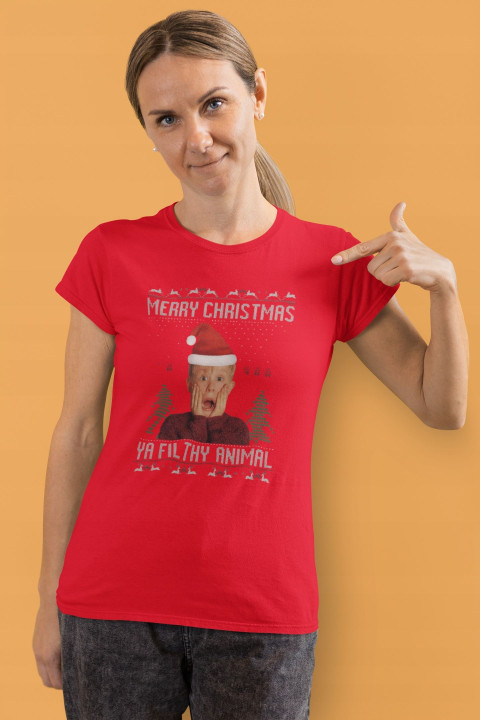 Koszulka damska Świąteczna filmowa Kevin sam w domu T-shirt świąteczny — zdjęcie 3