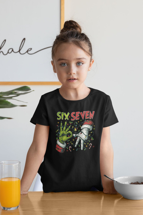 Koszulka dziecięca Świąteczna Six Seven połączenie humoru i klimatu Świąt — zdjęcie 2