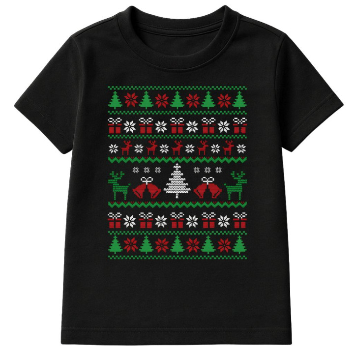 Koszulka dziecięca Świąteczna Classic Knit Pattern w stylu ugly sweater