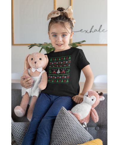 Koszulka dziecięca Świąteczna Classic Knit Pattern w stylu ugly sweater