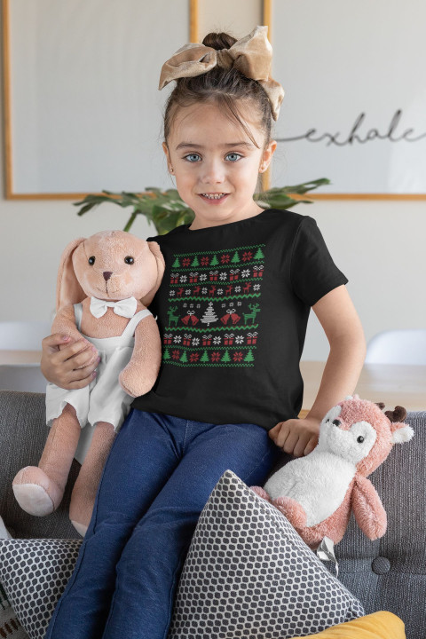 Koszulka dziecięca Świąteczna Classic Knit Pattern w stylu ugly sweater — zdjęcie 4
