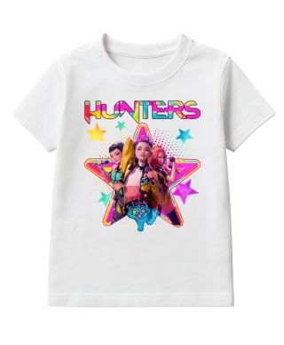 Koszulka dziecięca Huntrix Hunters - kolorowa moc bohaterek zespołu K-pop