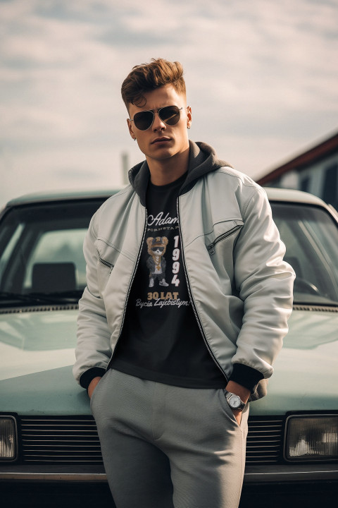 Koszulka męska urodzinowa prezent na 30 40 50 60 1-99 urodziny śmieszny miś — zdjęcie 5