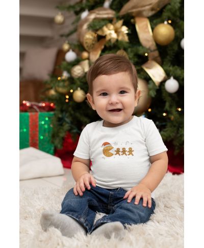 Koszulka dziecięce Świąteczna Ciasteczkowy Pac-Man zabawny ciacho