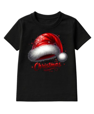 Koszulka dziecięca Świąteczna „Merry Christmas” czapka Mikołaja klasyk