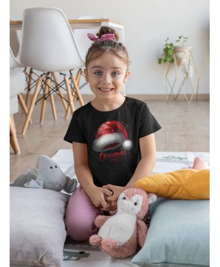 Koszulka dziecięca Świąteczna „Merry Christmas” czapka Mikołaja klasyk