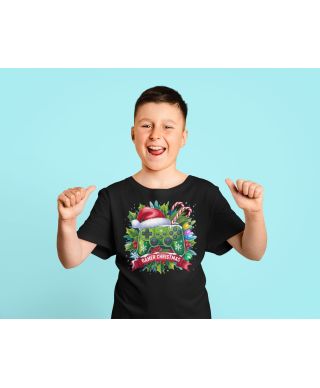 Koszulka dziecięca Świąteczna Gamer Christmas dla fanów gier Pad do gry
