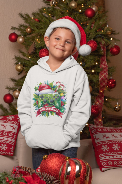 Bluza dziecięca Świąteczna Gamer Christmas dla fanów gier Pad do gry — zdjęcie 2