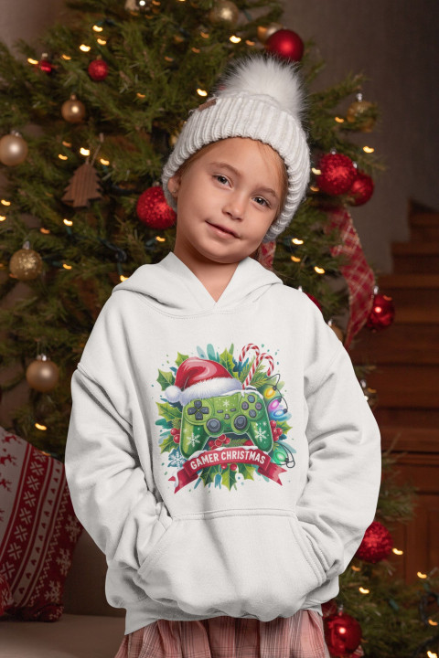 Bluza dziecięca Świąteczna Gamer Christmas dla fanów gier Pad do gry — zdjęcie 4
