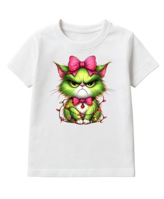 Koszulka dziecięca Świąteczna Grinchowy Kotek Kot Grinch uroczy