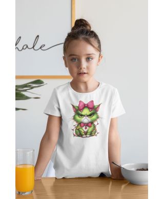 Koszulka dziecięca Świąteczna Grinchowy Kotek Kot Grinch uroczy