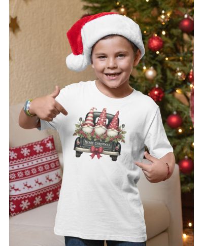 Koszulka dziecięca Świąteczna z krasnalami na Święta Merry Christmas
