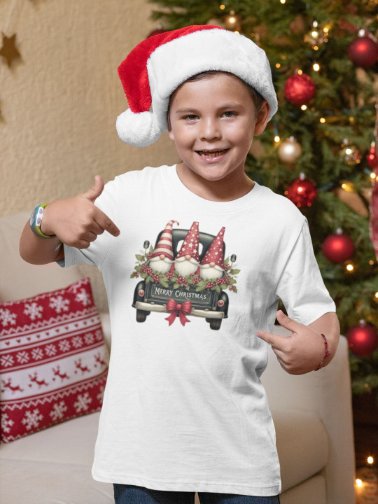 Koszulka dziecięca Świąteczna z krasnalami na Święta Merry Christmas — zdjęcie 3