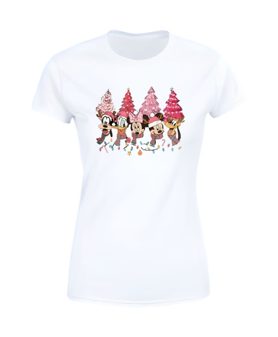 Koszulka damska Świąteczna z kreskówkowymi postaciami Myszki Miki