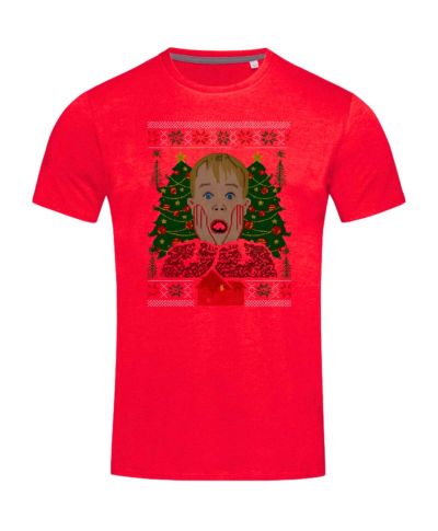 Koszulka męska Świąteczna z filmową twarzą Kevina T-shirt Kevin zaskoczony