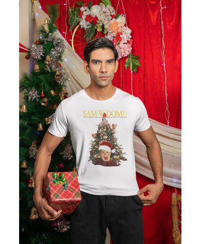 Koszulka męska świąteczna z motywem Sam w domu Kevin śmieszny prezent