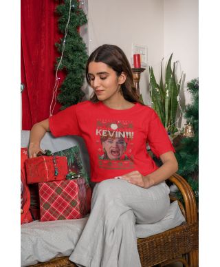 Koszulka damska Świąteczna z motywem Kevin Sam w domu!!!