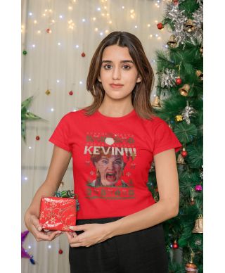 Koszulka damska Świąteczna z motywem Kevin Sam w domu!!!