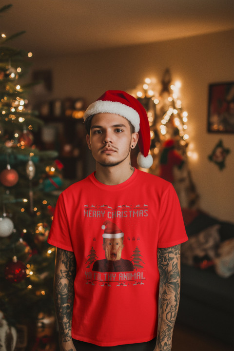Koszulka męska Świąteczna filmowa Kevin sam w domu T-shirt świąteczny — zdjęcie 4