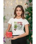 Koszulka damska Świąteczna Six Seven połączenie humoru i klimatu Świąt