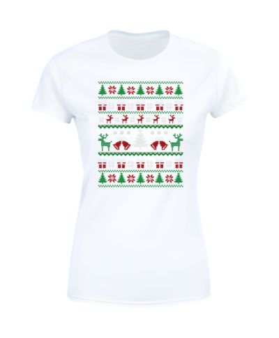Koszulka damska Świąteczna Classic Knit Pattern w stylu ugly sweater