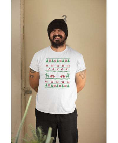 Koszulka męska Świąteczna Classic Knit Pattern w stylu ugly sweater