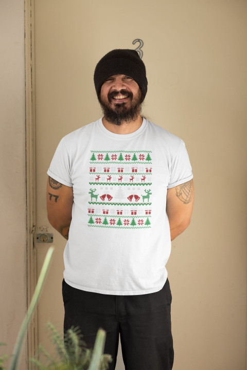 Koszulka męska Świąteczna Classic Knit Pattern w stylu ugly sweater — zdjęcie 2