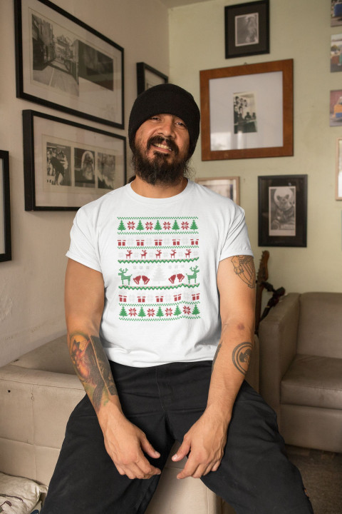 Koszulka męska Świąteczna Classic Knit Pattern w stylu ugly sweater — zdjęcie 3