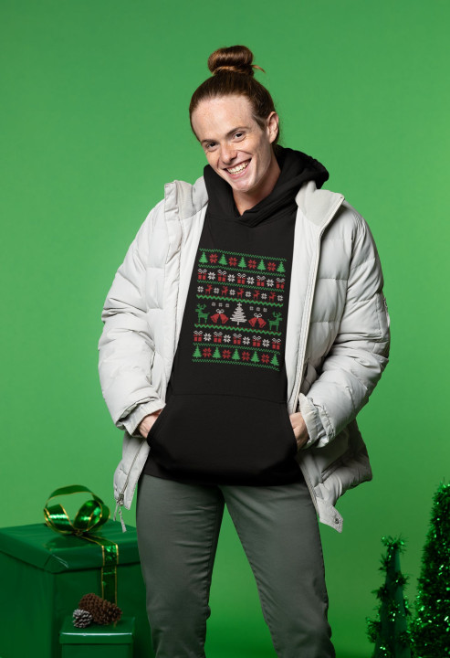 Bluza męska Świąteczna Classic Knit Pattern w stylu ugly sweater — zdjęcie 3