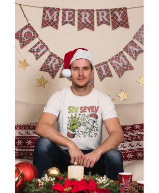 Koszulka męska Świąteczna Six Seven połączenie humoru i klimatu Świąt