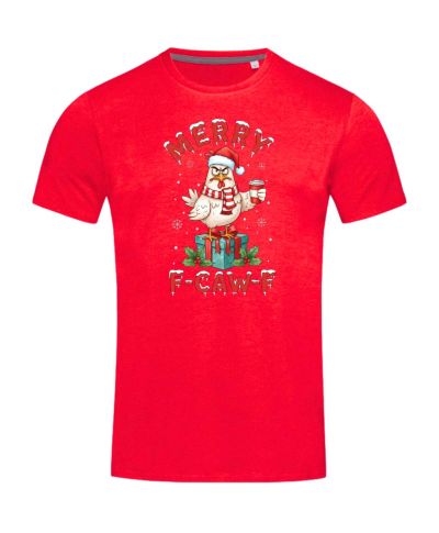 Koszulka męska Świąteczna Merry F-Caw-F parodia kurczaka śmieszna