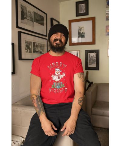 Koszulka męska Świąteczna Merry F-Caw-F parodia kurczaka śmieszna