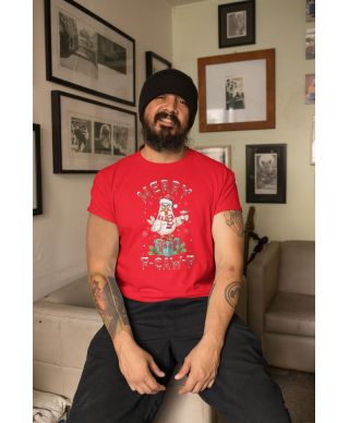 Koszulka męska Świąteczna Merry F-Caw-F parodia kurczaka śmieszna