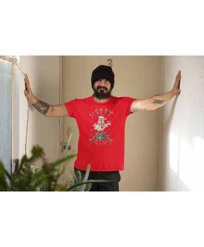 Koszulka męska Świąteczna Merry F-Caw-F parodia kurczaka śmieszna