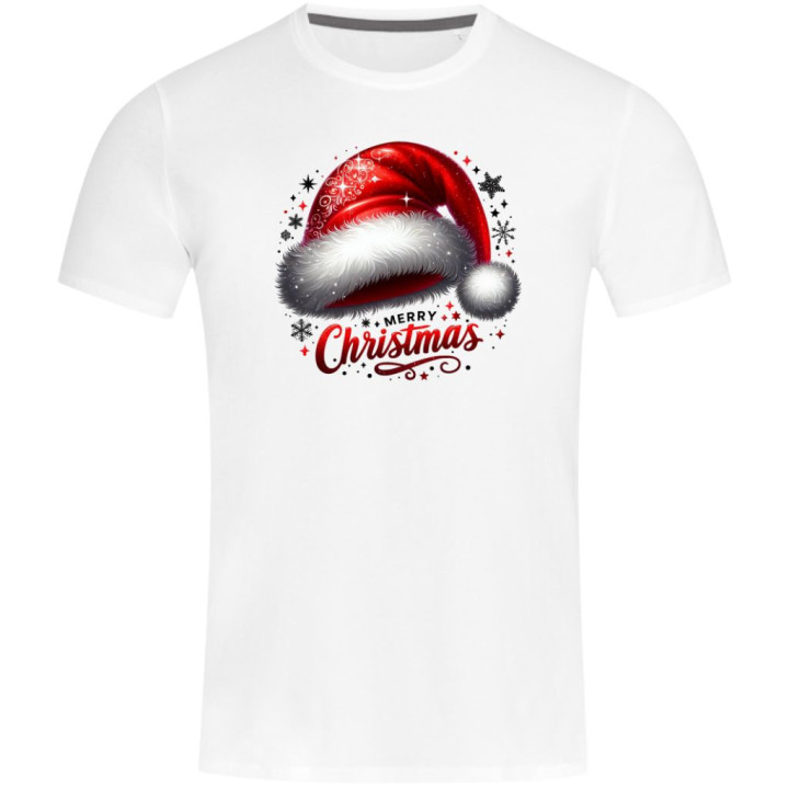 Koszulka męska Świąteczna „Merry Christmas” czapka Mikołaja klasyk
